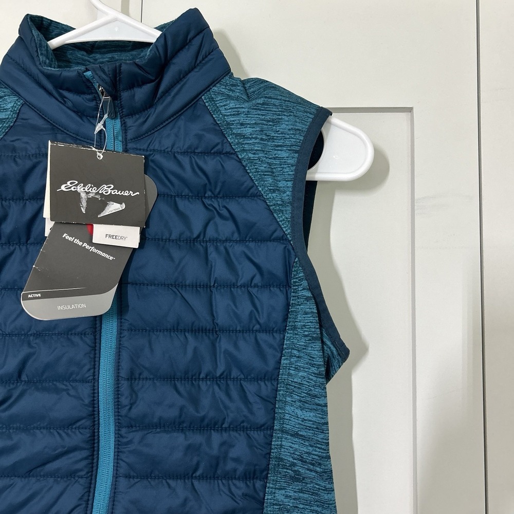 Eddie Bauer Ignitelite Vest Women's XS Blue Hybrid Full Zip Running - Picture 2 of 10